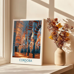 Cordoba Spain Mezquita Wall Art — canvas print window setting with shadows flowers