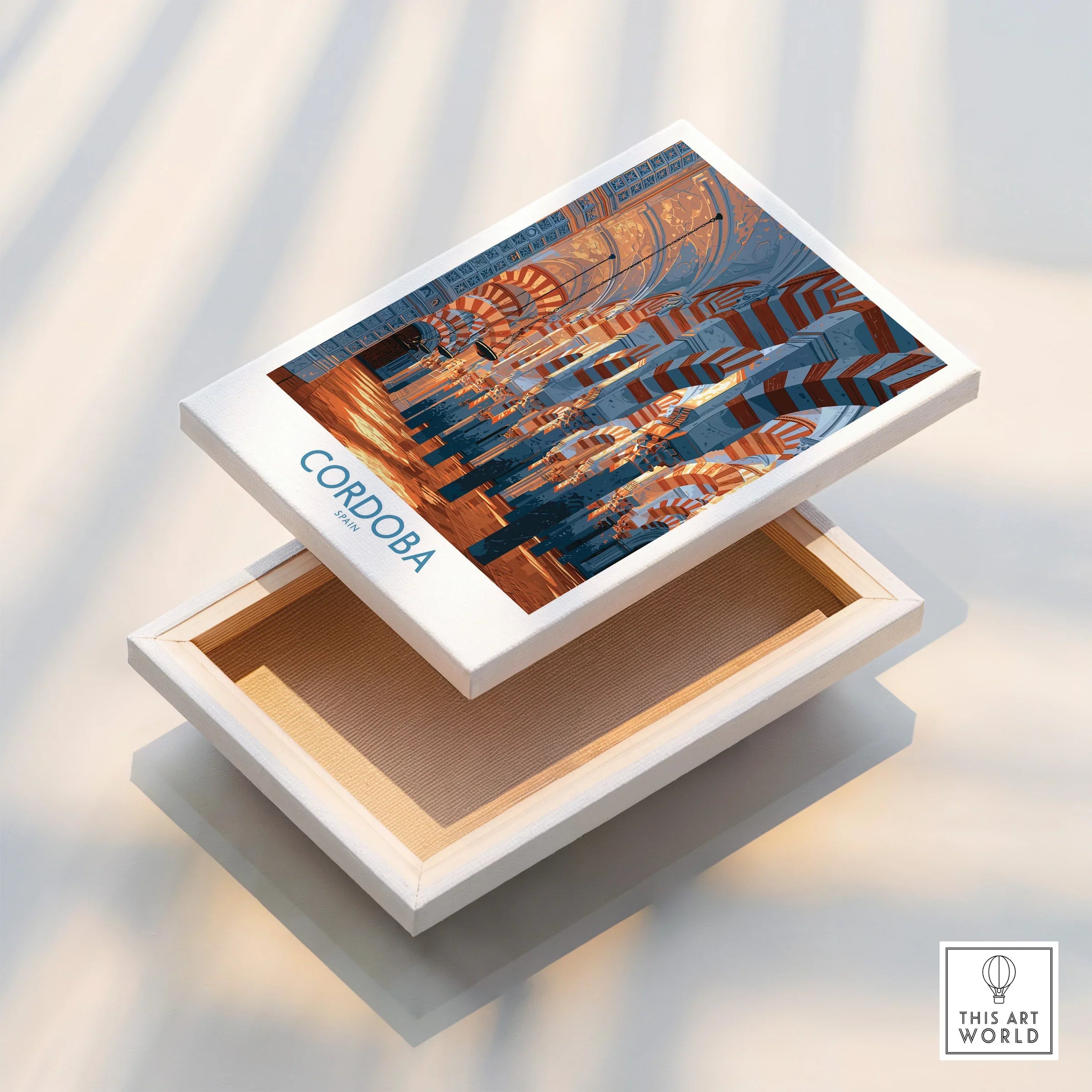 Cordoba Spain Mezquita Wall Art — stretched canvas print floating detail mirror edge