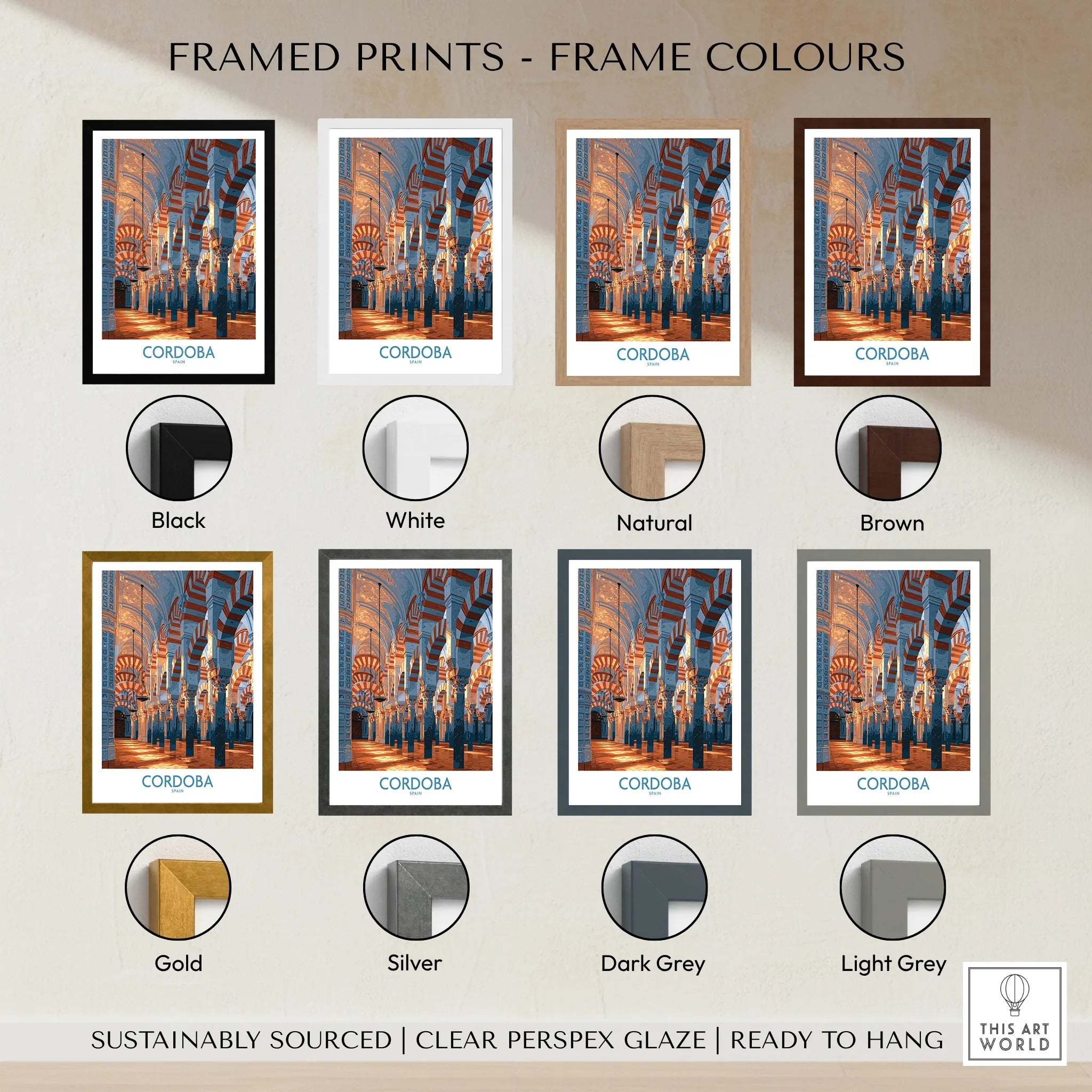 Cordoba Spain Mezquita Wall Art — framed print colour options