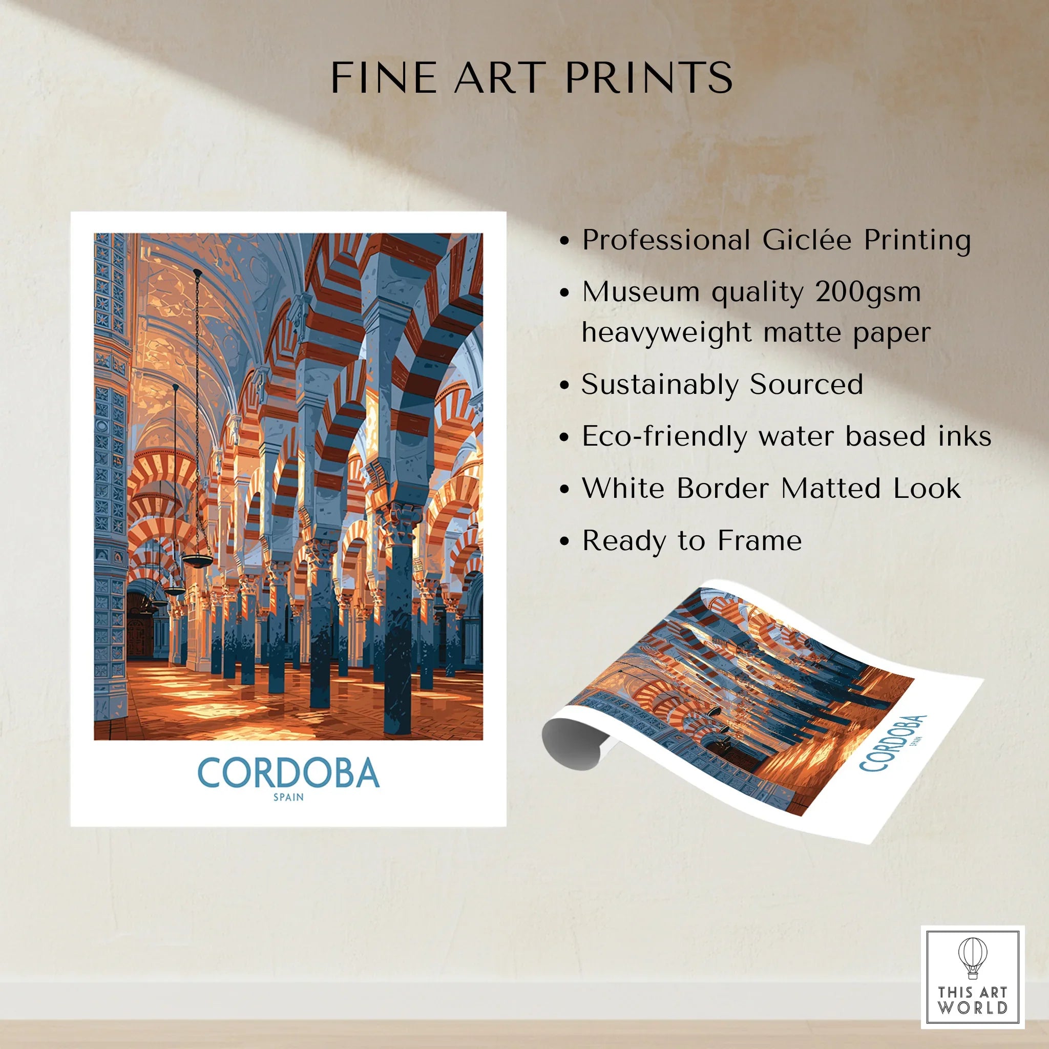 Cordoba Spain Mezquita Wall Art — fine art print unframed quality details