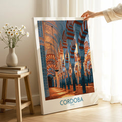Cordoba Spain Mezquita Wall Art — canvas print mirror edge hand holding room setting
