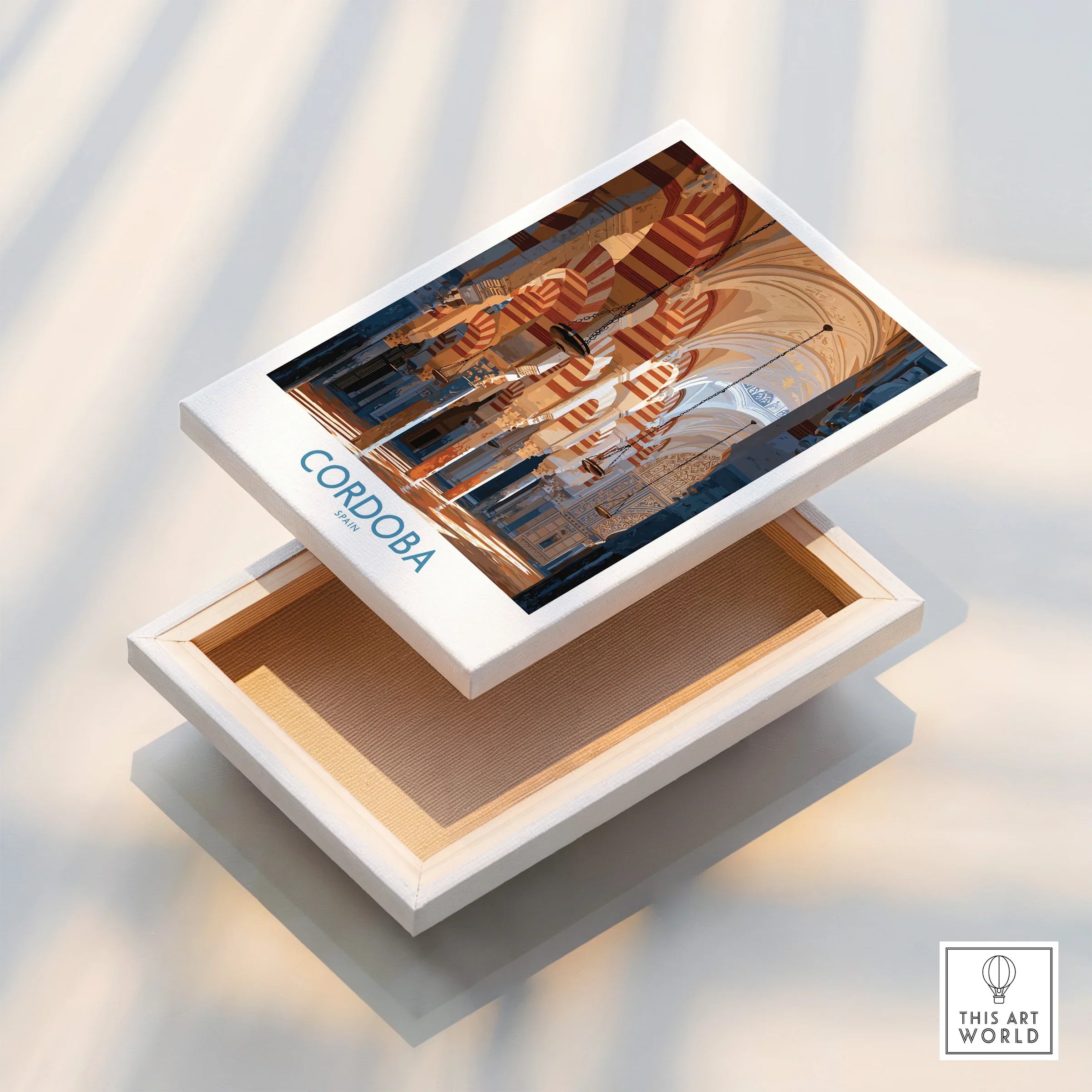 Cordoba Spain Mosque Cathedral Wall Art — stretched canvas print floating detail mirror edge