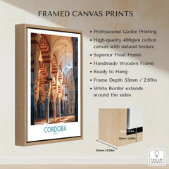 Cordoba Spain Mosque Cathedral Wall Art — framed canvas float frame details quality
