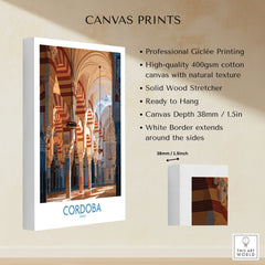 Cordoba Spain Mosque Cathedral Wall Art — canvas print stretched cotton canvas details
