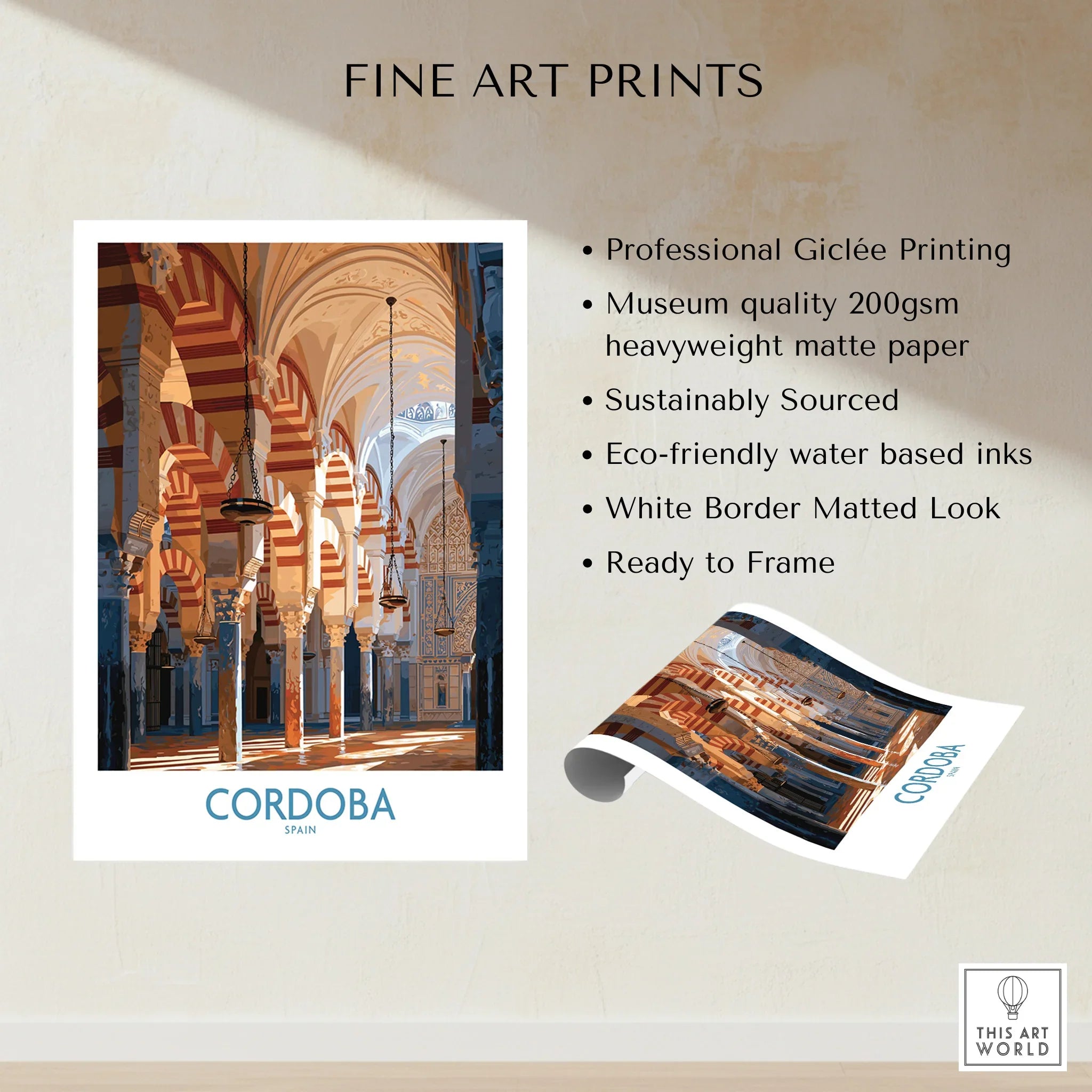Cordoba Spain Mosque Cathedral Wall Art — fine art print unframed quality details