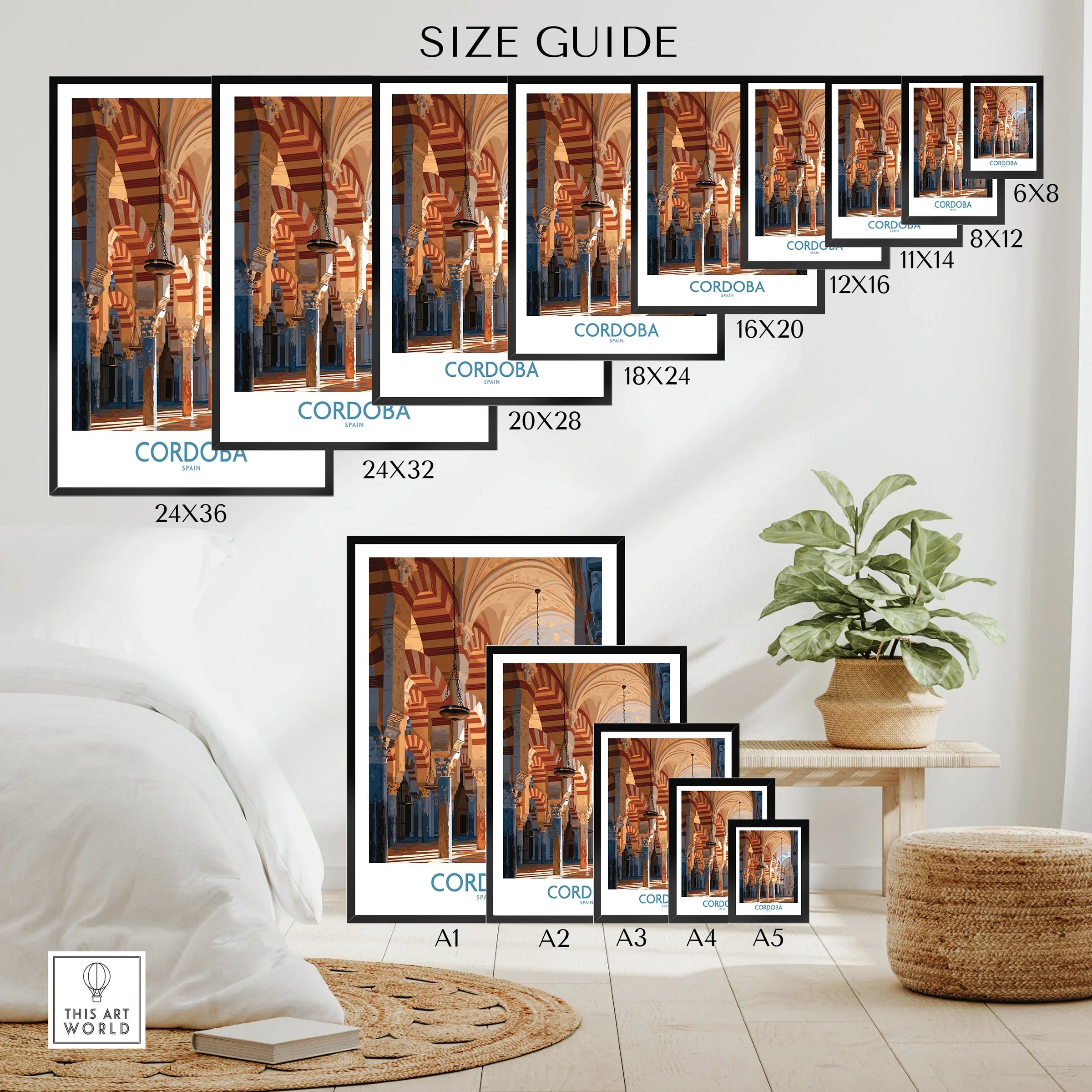 Cordoba Spain Mosque Cathedral Wall Art — wall art poster size guide thisartworld