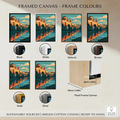 Cordoba Spain Roman Bridge Travel Poster — framed canvas float frame colour options