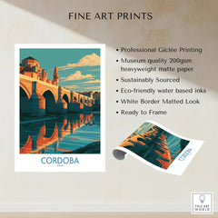 Cordoba Spain Roman Bridge Wall Art — fine art print unframed quality details