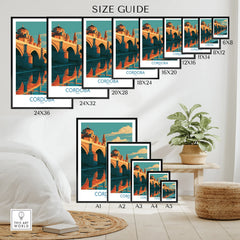 Cordoba Spain Roman Bridge Wall Art — wall art poster size guide thisartworld