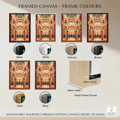 Cordoba Spain Mezquita Arches Travel Poster — framed canvas float frame colour options