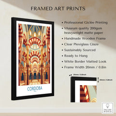 Cordoba Spain Mezquita Arches Wall Art — framed print details measurements quality details