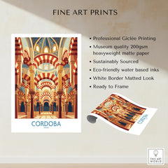 Cordoba Spain Mezquita Arches Wall Art — fine art print unframed quality details