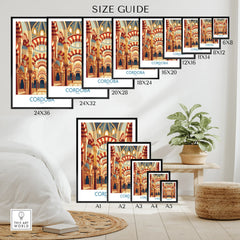 Cordoba Spain Mezquita Arches Wall Art — wall art poster size guide thisartworld