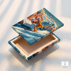 Cortina d'ampezzo Ski Poster box design showcasing vibrant skiing artwork, perfect for ski enthusiasts and home decor.