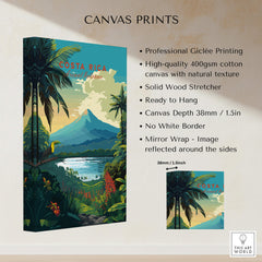 Costa Rica Print on high-quality canvas featuring Arenal Volcano and tropical landscapes.