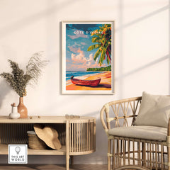 Côte d'Ivoire Beach Poster - African Art Print, Ivory Coast Scenery in a stylish interior setting.