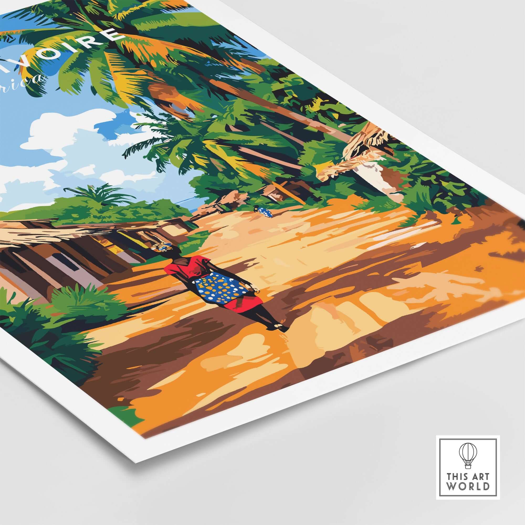 Côte d'Ivoire Wall Art - African Landscape Poster Print, Ivory Coast showcasing vibrant scenery and culture.