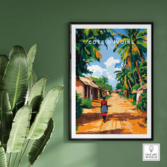 Côte d'Ivoire Wall Art - African Landscape Poster Print, Ivory Coast showcasing vibrant West African scenery.