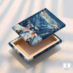 Courchevel Print France stunning ski poster box showcasing the beauty of the French Alps.