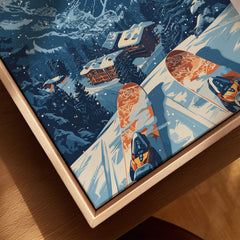 Courchevel Print France featuring ski gear on snowy slopes, capturing the essence of the French Alps in stunning detail.