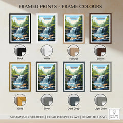 Cuyahoga National Park waterfall wall art print in eight frame color options