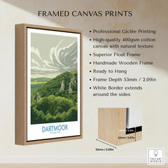 Dartmoor National Park Moorland Wall Art — framed canvas float frame details quality