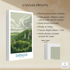 Dartmoor National Park Moorland Wall Art — canvas print stretched cotton canvas details