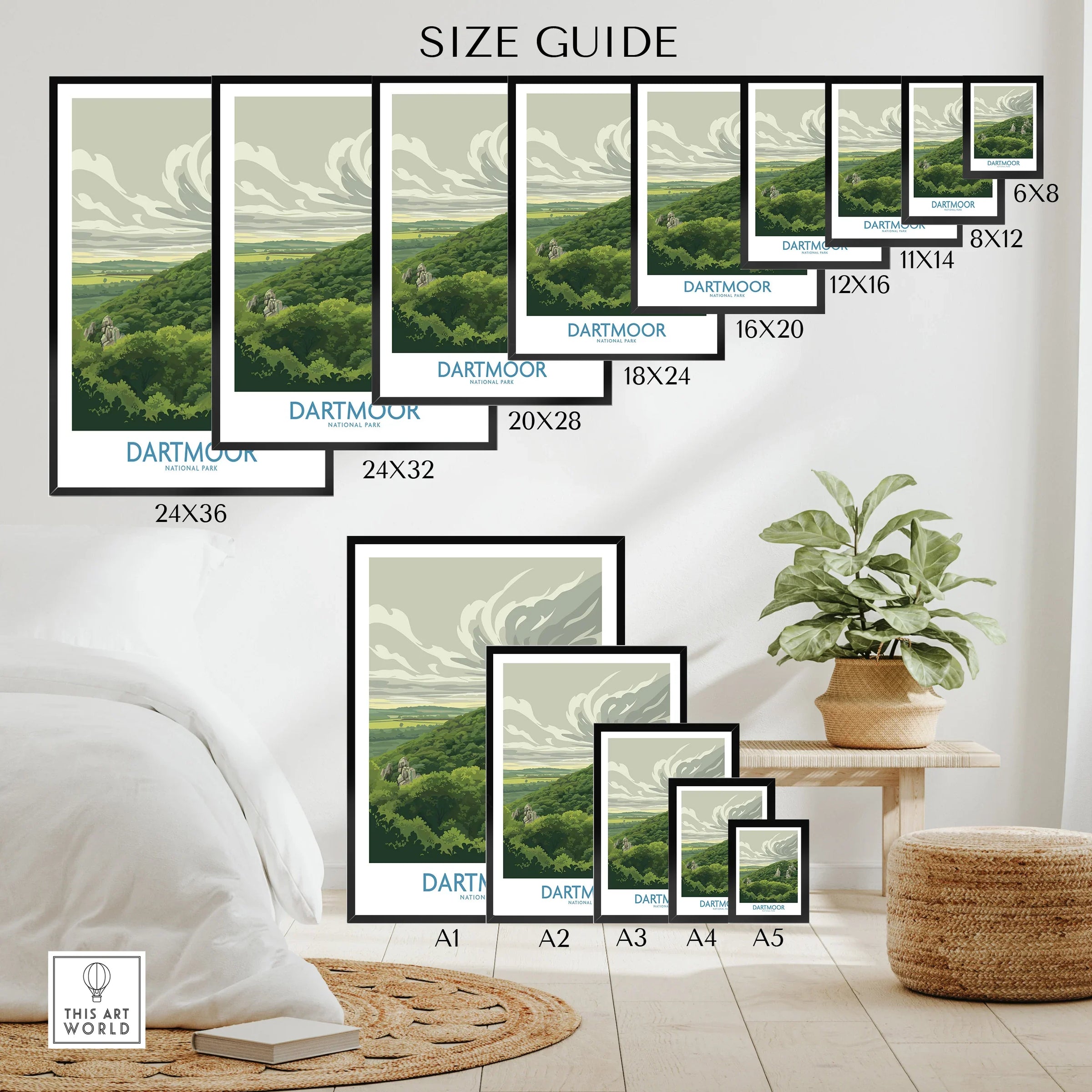Dartmoor National Park Moorland Wall Art — wall art poster size guide thisartworld