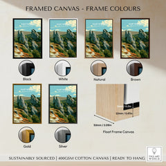 Dartmoor National Park Tor Travel Poster — framed canvas float frame colour options