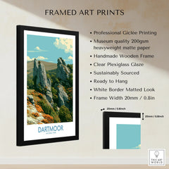 Dartmoor National Park Tor Wall Art — framed print details measurements quality details