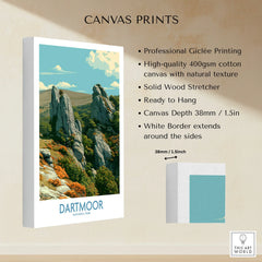 Dartmoor National Park Tor Wall Art — canvas print stretched cotton canvas details