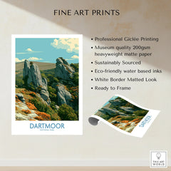 Dartmoor National Park Tor Wall Art — fine art print unframed quality details