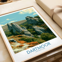 Dartmoor National Park Tor Wall Art — framed art print closeup gift unwrapped natural frame