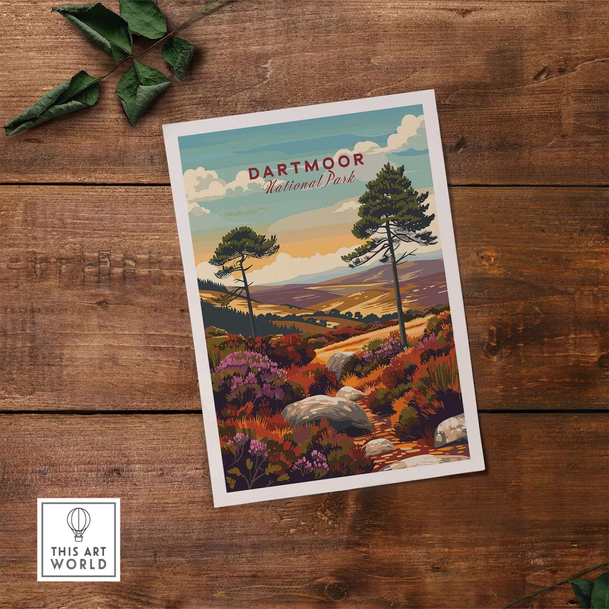 Dartmoor Print showcasing Dartmoor National Park's stunning landscapes and vibrant scenery.