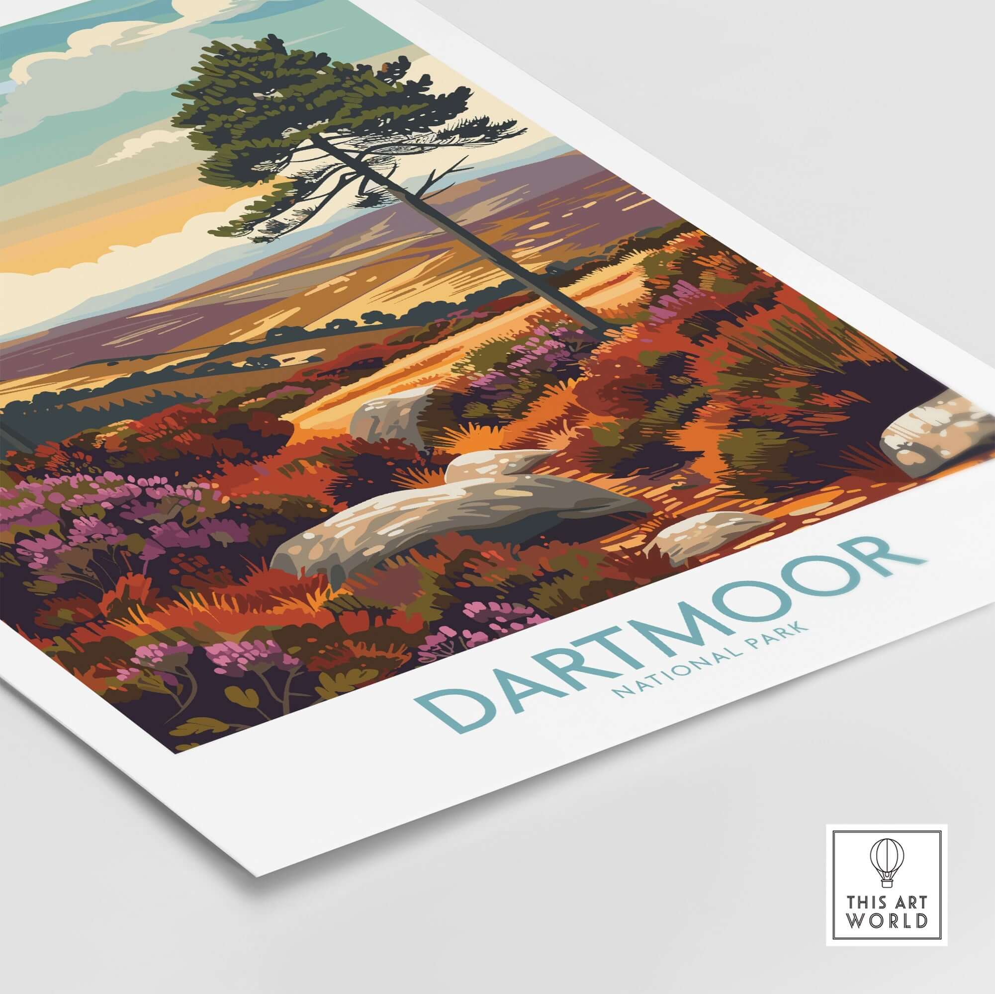 Dartmoor National Park Wall Art showcasing vibrant landscapes and natural beauty of Dartmoor.