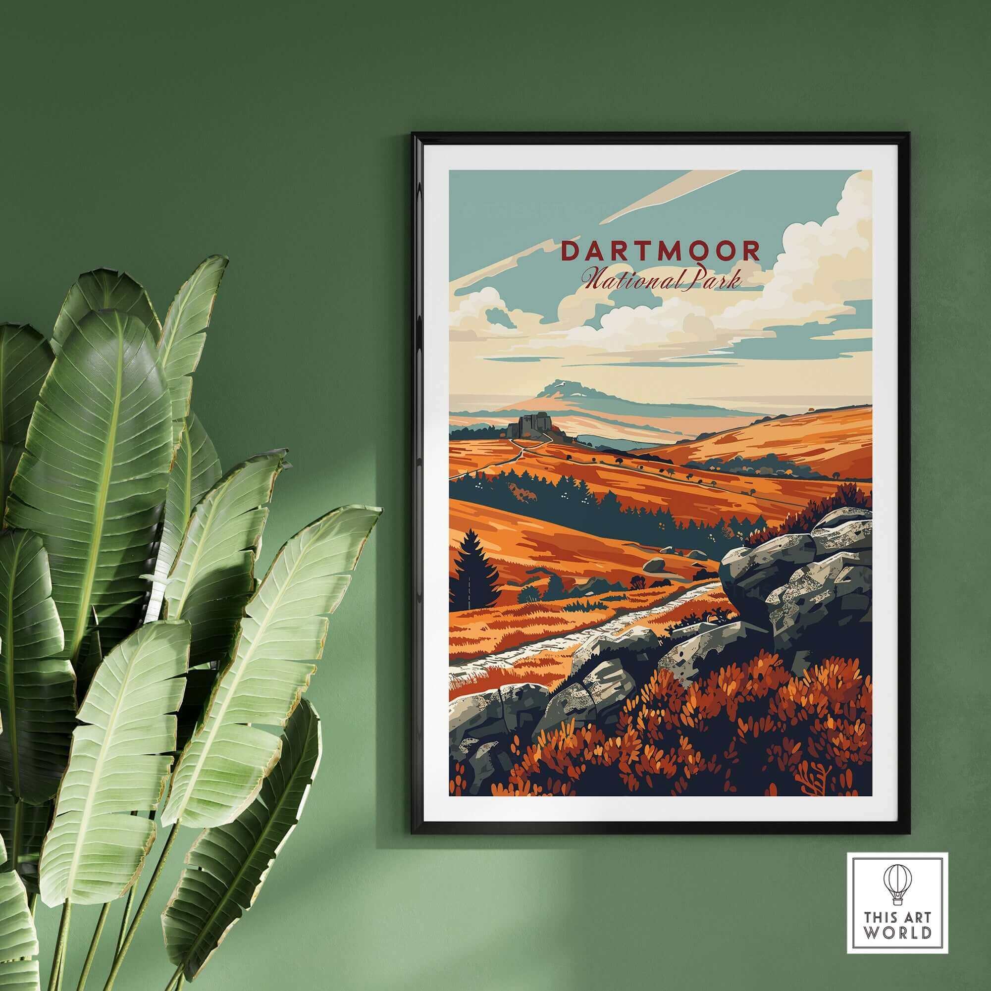 Dartmoor Art Print showcasing Dartmoor National Park's stunning landscape, perfect for home decor.