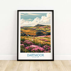 Beautiful Dartmoor Travel Print showcasing stunning landscapes and vibrant colors of Dartmoor National Park.