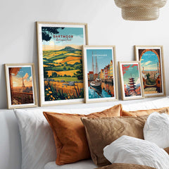 Dartmoor Wall Art Print displayed among other framed prints on a stylish wall, enhancing home decor.