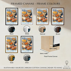 Portuguese Sweets Kitchen Wall Art - framed canvas float frame colour options