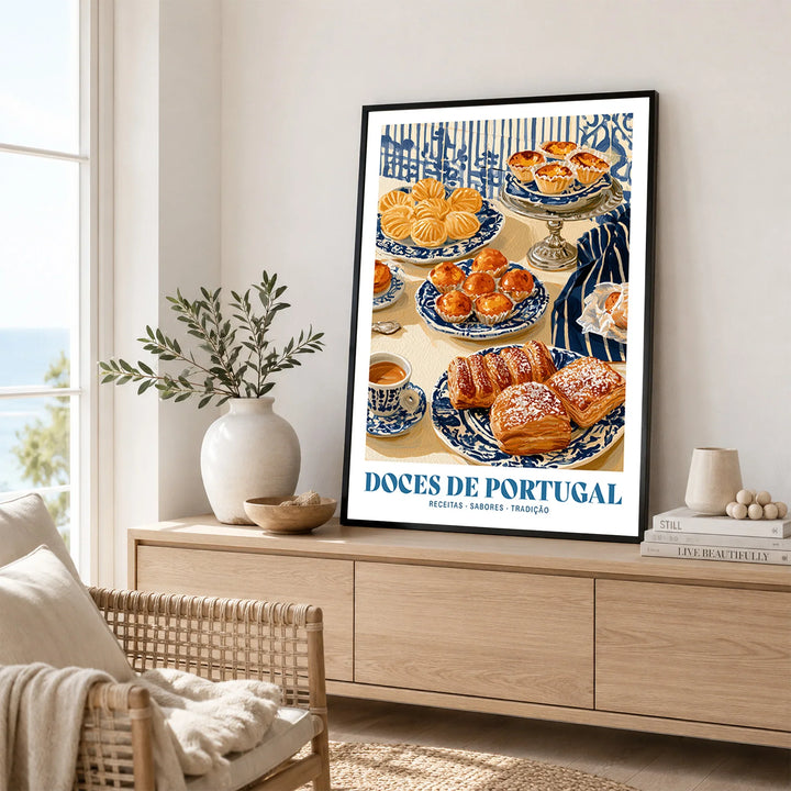 Portuguese Sweets Kitchen Wall Art - framed artwork living room lifestyle setting