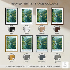 Dominican Republic travel poster in 8 frame colors: black, white, natural, brown, gold, silver, dark grey, light grey