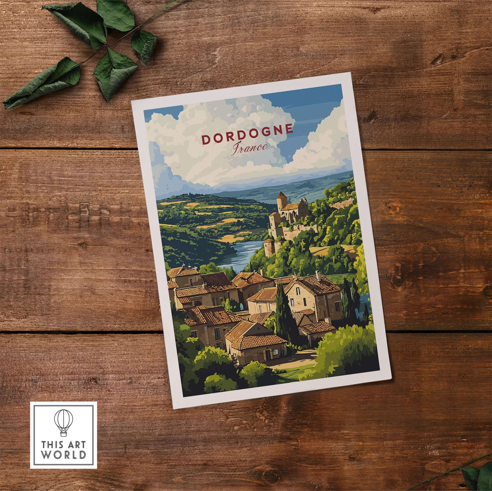 Dordogne Wall Art Print showcasing the scenic beauty of the Dordogne region in France.