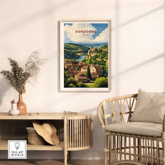 Dordogne Wall Art Print showcasing the charming Dordogne region, perfect for enhancing home decor.