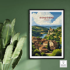 Dordogne Wall Art Print showcasing the picturesque Dordogne region of France with vibrant colors and stunning landscape.