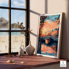 Dublin Art Print displayed in a sunlit room, capturing the beauty and spirit of Dublin with vibrant colors.