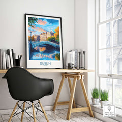 Dublin Wall Art featuring vibrant colors and intricate details, capturing the charm of Dublin's streets.