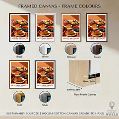 Spanish Sweets Kitchen Wall Art - framed canvas float frame colour options