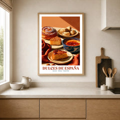 Spanish Sweets Kitchen Wall Art - neutral kitchen single frame mockup This Art World