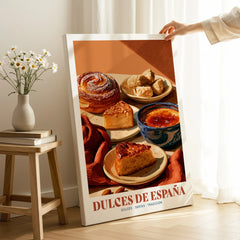 Spanish Sweets Kitchen Wall Art - canvas print mirror edge hand holding room setting