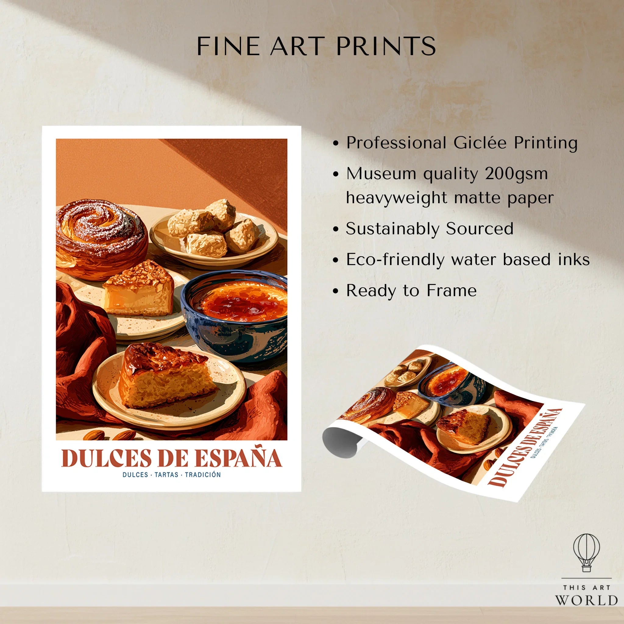 Spanish Sweets Kitchen Wall Art - fine art print unframed quality details